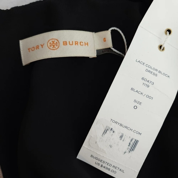 Tory Burch Lace Color Block Knee Length Dress - Picture 7 of 13